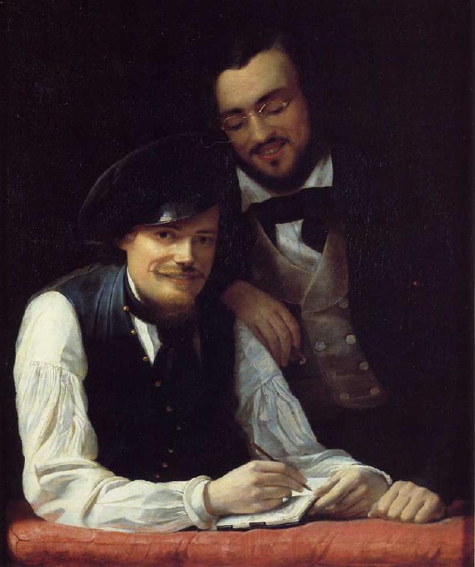Franz Xaver Winterhalter Self Portrait of the Artist with his Brother, Hermann France oil painting art